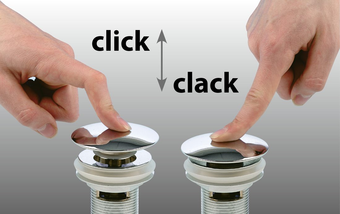 Sapho Umyvadlová výpust 5/4“, click-clack, keramická zátka, 10-50mm, černá mat AR901