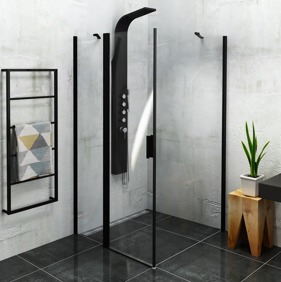 Polysan ZOOM BLACK obdélníkový sprchový kout 1100x800mm L/P varianta ZL1311BZL3280B