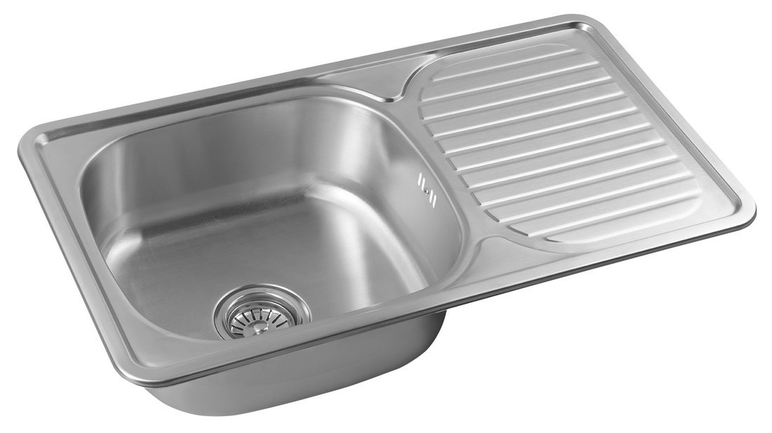 Aqualine Nerezový vestavný dřez s odkapem, 76x18x42 cm AQ7642B