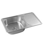 Photo: Stainless steel built-in sink with drainer 76x18x42 cm