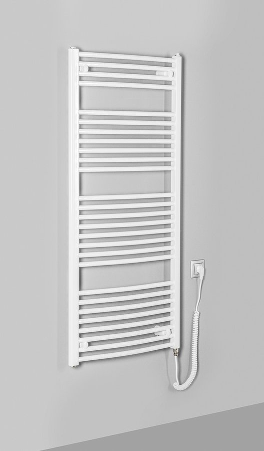 Aqualine ORBIT-E elektrické otopné těleso oblé 600x1320 mm, 600 W, bílá ILEO36T
