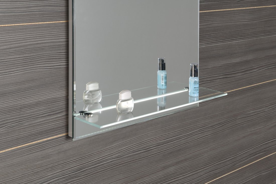 Aqualine Zrcadlo s LED osvětlením a policí 60x80cm, kolébkový vypínač ATH53