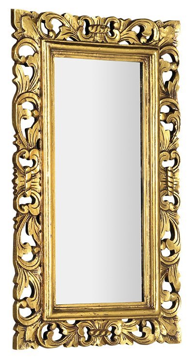 SAMBLUNG zrcadlo ve vyřezávaném rámu 40x70cm, zlatá IN110