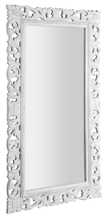 SCULE zrcadlo ve vyřezávaném rámu 80x150cm, bílá IN328