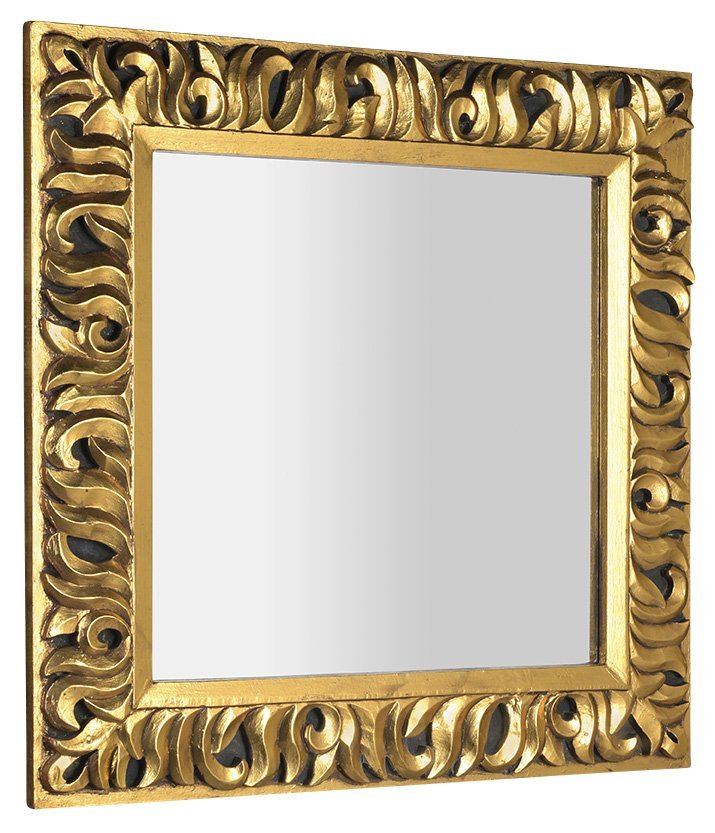 ZEEGRAS zrcadlo ve vyřezávaném rámu, 90x90cm, zlatá IN416