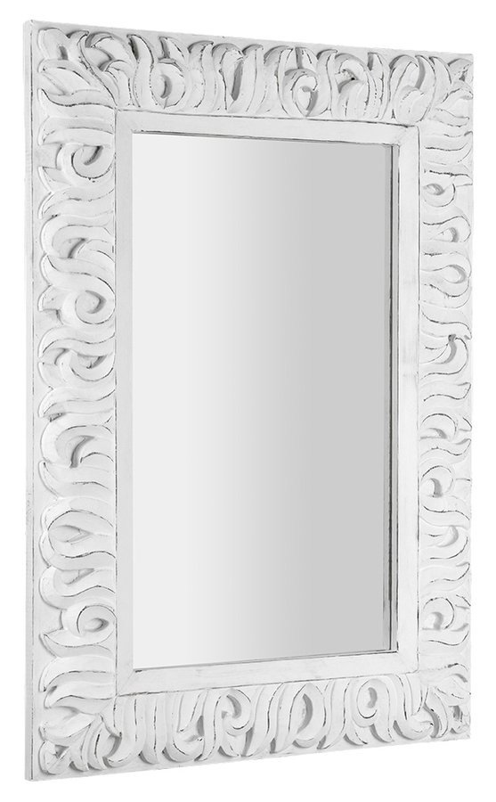 ZEEGRAS zrcadlo ve vyřezávaném rámu, 70x100cm, bílá IN421
