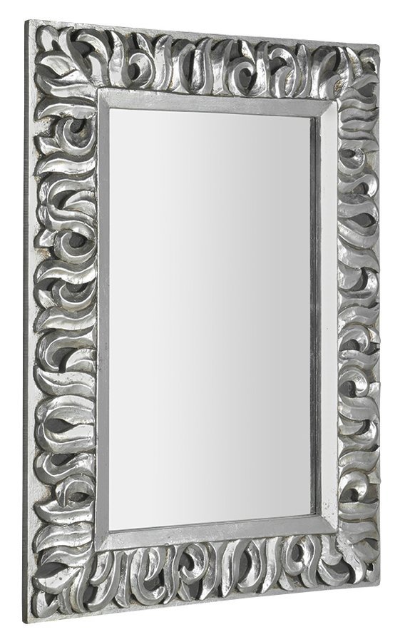 ZEEGRAS zrcadlo ve vyřezávaném rámu, 70x100cm, stříbrná IN432