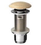 BLOK washbasin waste 5/4", click-clack, plug polished beige travertin Photo: BLOK washbasin waste 5/4", click-clack, plug polished beige travertin