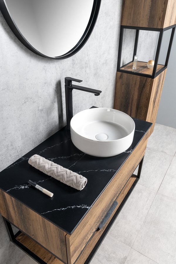 Isvea INFINITY ROUND keramické umyvadlo na desku, průměr 36cm, bílá 10NF65036