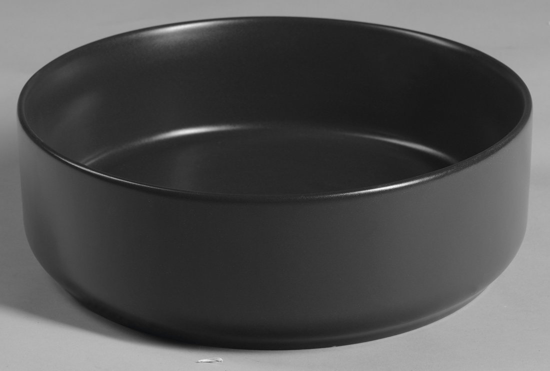 Isvea INFINITY ROUND keramické umyvadlo na desku, průměr 36cm, černá mat 10NF65036-2N