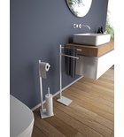 Photo: TRILLY Ständer mit Toilettenpapierhalter und WC-Bürste, eckig, weiß matt