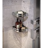 Photo: SMART Shower Corner Shelf, 210x45x210mm, polished stainless steel