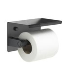 Photo: Držák toaletního papíru s poličkou, černá matná