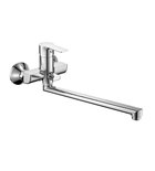 Photo: BARON Wall Mounted Bath Mixer, 100mm spacing, with swivel spout, chrome