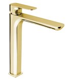 Photo: SPY high basin mixer without pop up waste, extended spout, gold