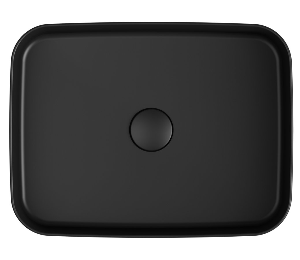 Isvea INFINITY RECTANGLE keramické umyvadlo na desku, 50x36cm, černá mat 10NF65050-2N