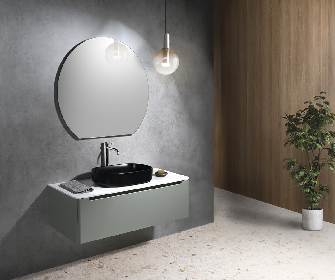 Isvea INFINITY OVAL keramické umyvadlo na desku, 55x36cm, černá mat 10NF65055-2N