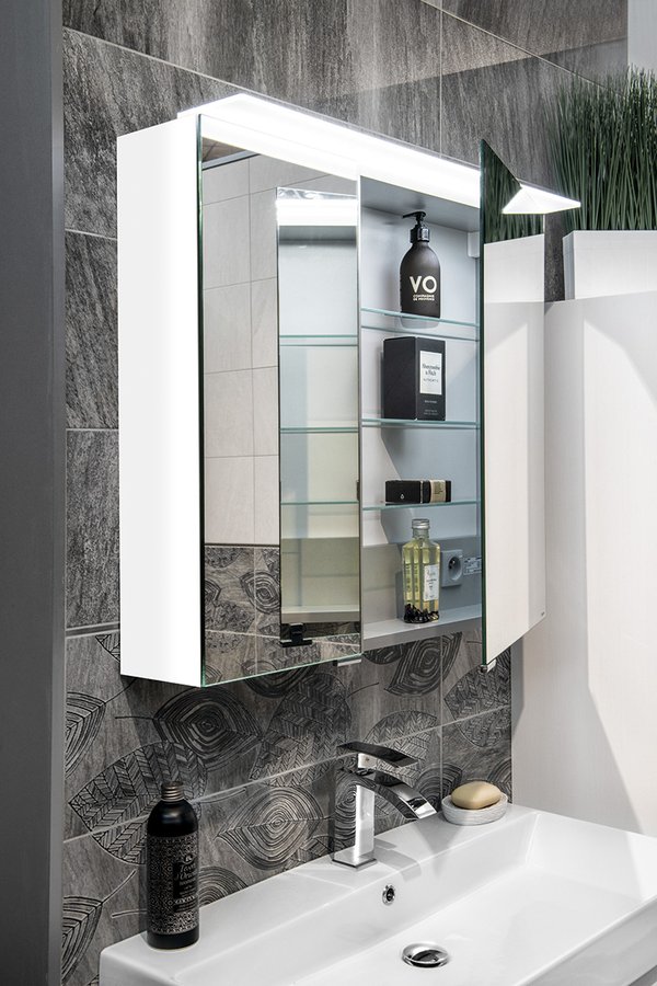 Sapho LINEX galerka s LED osvětlením, 80x70x15cm, bílá LX080-0030