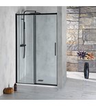 Photo: ALTIS LINE BLACK drzwi prysznicowe przesuwne 1070-1110mm, wysokość 2000mm, szkło czyste