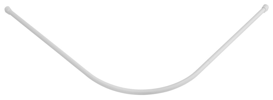 Závesová tyč štvrťkruhová 80x80 cm, ALU, biela