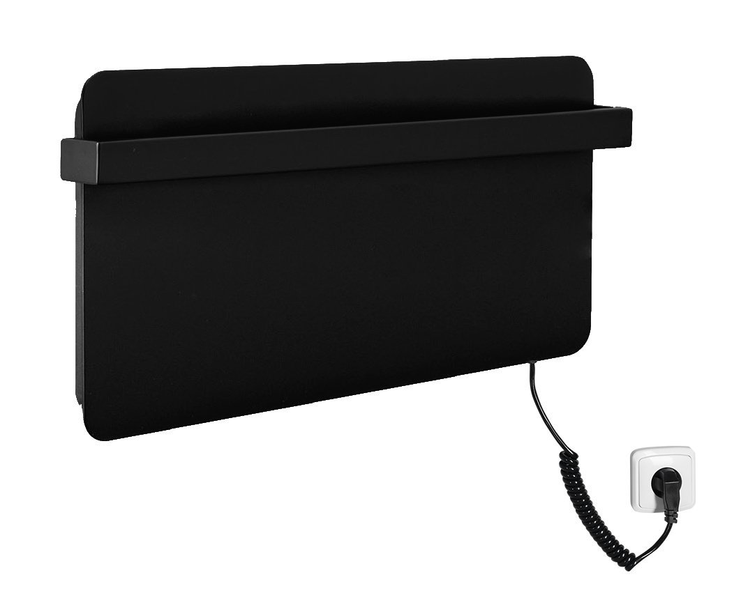 ELMIS elektrický sušiak uterákov 600x300 mm, 90 W, aluminium, čierna mat