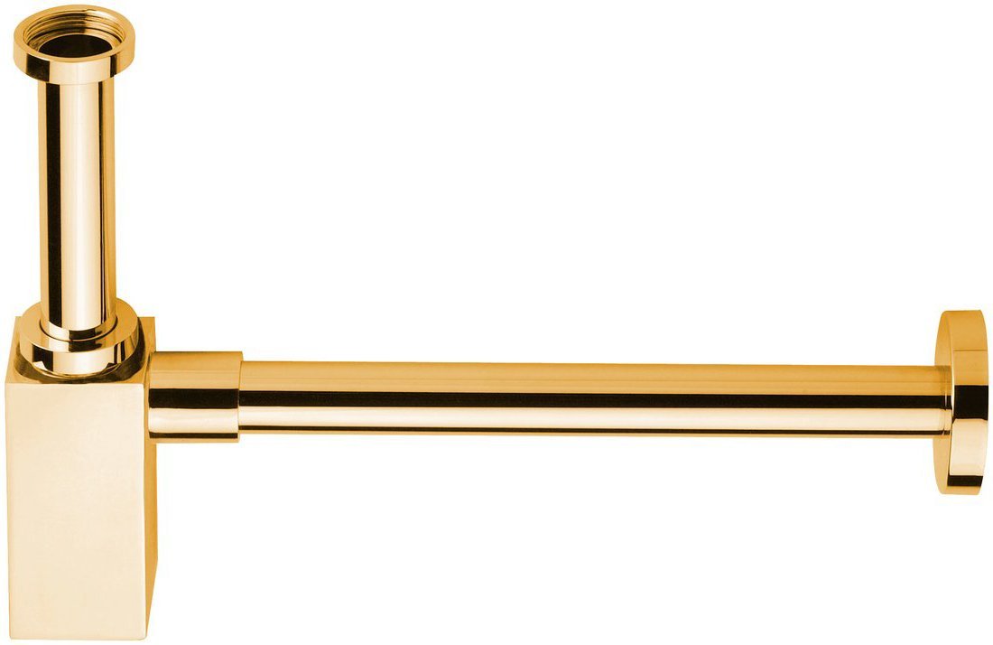 Umyvadlový sifon 5/4", odpad 32 mm, hranatý, zlato SI417