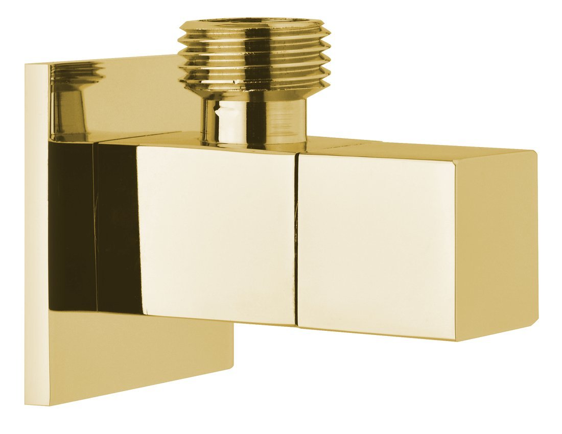 Rohový ventil s rozetou, hranatý, 1/2'x 3/8' , zlato SL117