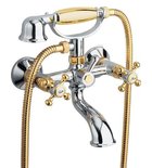 Photo: ANTEA Wall Mounted Bath Mixer Tap inc Shower Handset, chrome/gold