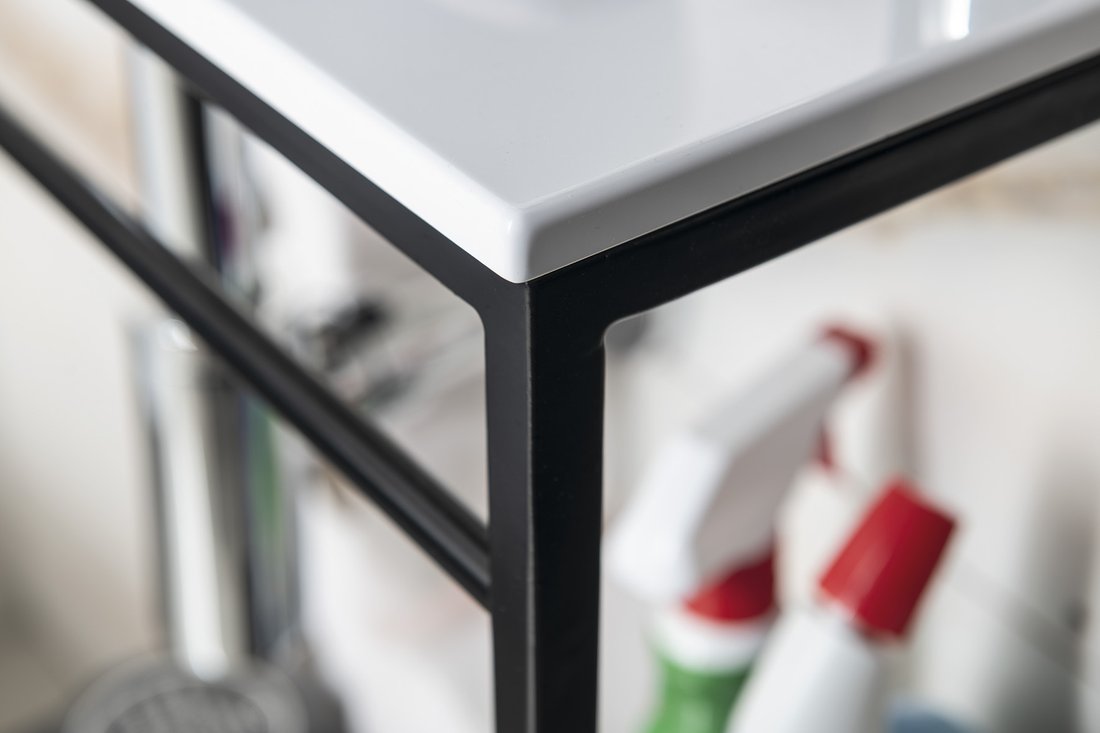 Sapho MINOR deska pod umývátko 40x22,5cm, baterie vlevo, litý mramor, bílá MR400