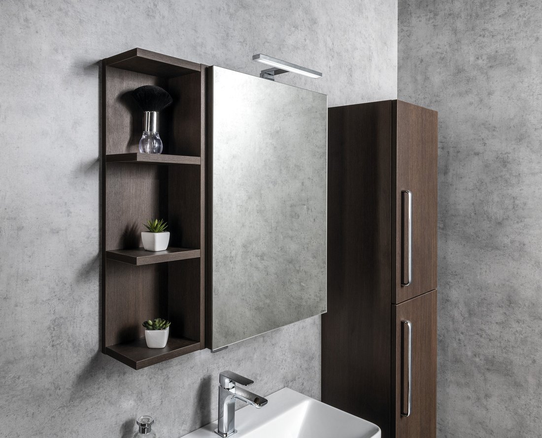 Sapho RIWA galerka s LED osvětlením, 50x70x17cm, bílá lesk RIW050-0030