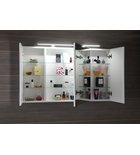 Photo: RIWA Spiegelschrank mit LED Beleuchtung, 3x Türen, 121x70x17cm, weißer Glanz