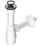 Photo: Umývadlový sifón, nerezová výpusť, zátka s uchom, DN40, biela