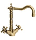 Photo: ANTEA Washbasin Mixer Tap with Pop Up Waste and Retro Spout, bronze