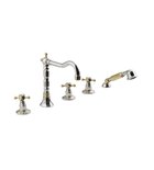Photo: ANTEA Deck Mounted 5 Hole Mixer Tap with Retro Spout , chrome/gold