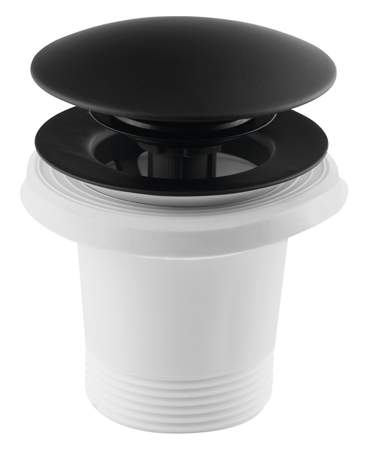 Polysan Vanová výpust 6/4", click-clack, pro vany bez přepadu, černá mat 71704B