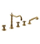 Photo: ANTEA Deck Mounted 5 Hole Mixer Tap with Retro Spout , bronze