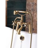 Photo: ANTEA Square Deck Mount Bath Mixer Fixing Station (pair), bronze