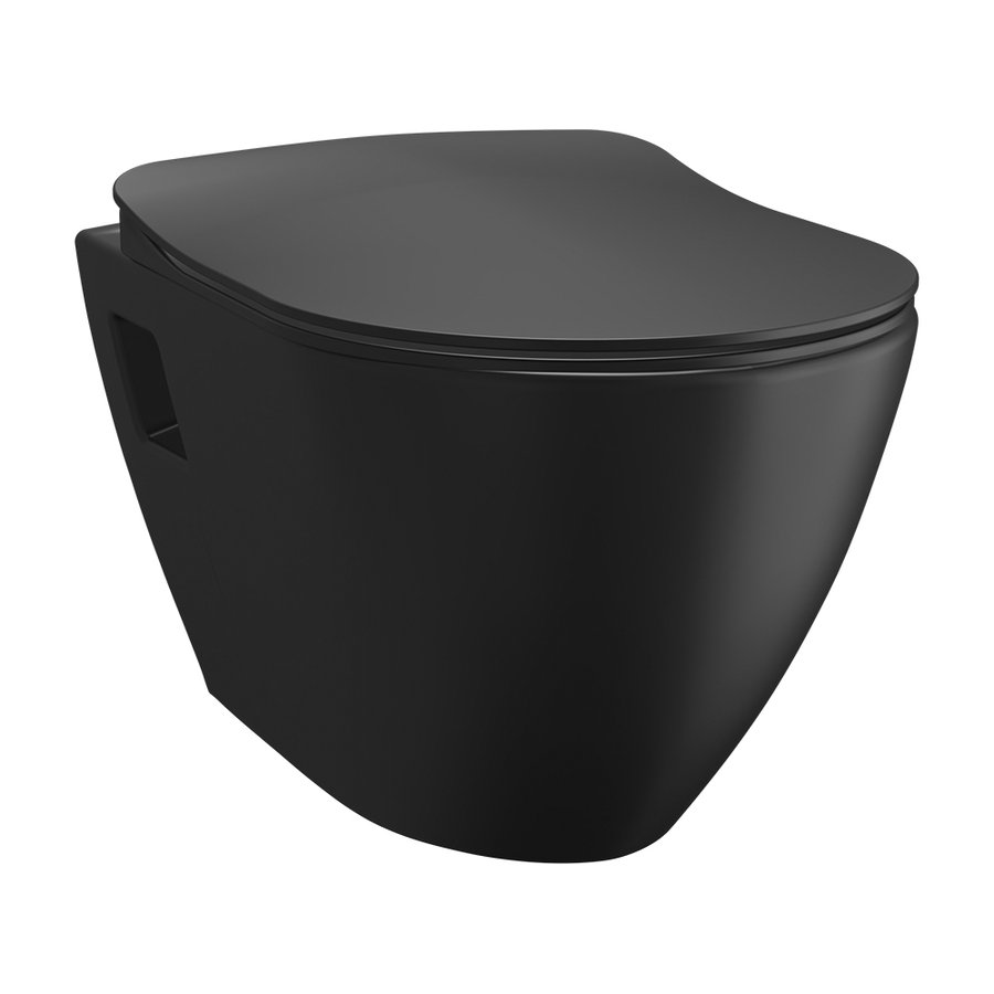 PAULA závěsná WC mísa, 35,5x50cm, černá mat TP325-51SM