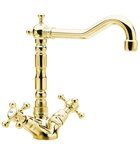 Photo: ANTEA Washbasin Mixer Tap with Pop Up Waste and Retro Spout, gold
