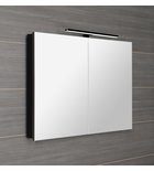Photo: GRETA mirror cabinet incl. LED light, 101x70x14cm, black matt
