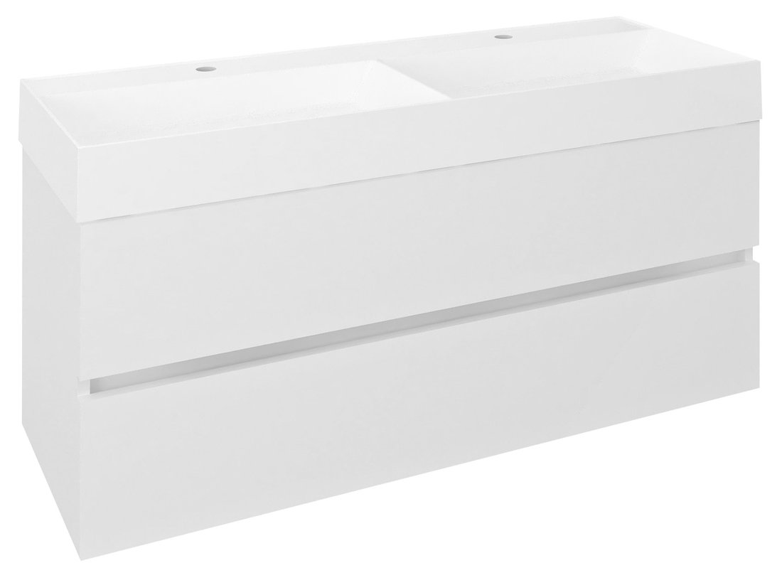 ODETTA umyvadlová skříňka 118x50x43,5cm, bílá lesk DT120-3030