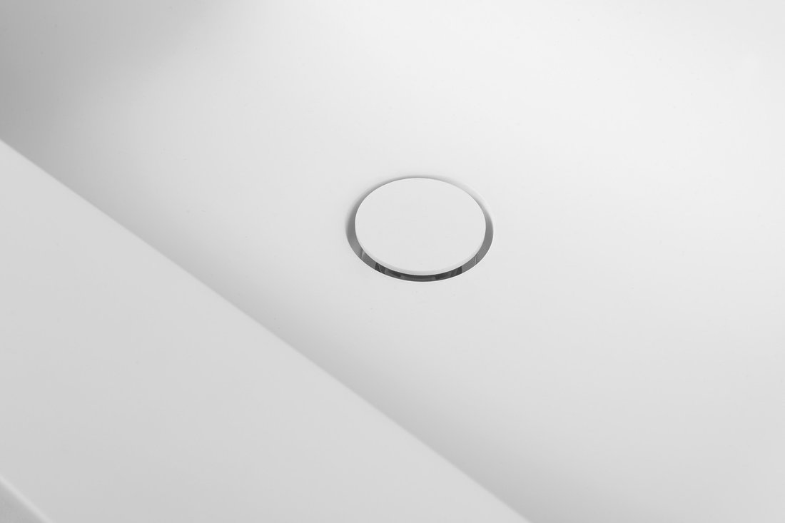 Sapho EMICO umyvadlo, Rockstone, 130x50cm, límec L, levé, bílá mat EM130-B1L-L