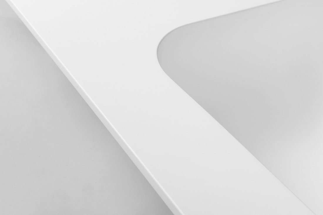 Sapho ARUBA umyvadlo, Rockstone, 150x51,5cm, pravé, bílá mat AR150-B1R