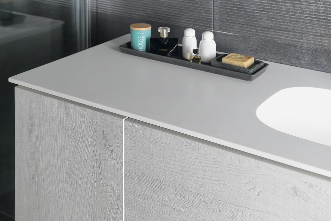 Sapho TREOS umyvadlo 146,6x51,3 cm, rockstone, levé, bílá mat TS147-0101-L