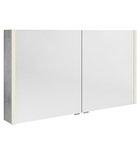 Photo: ALIX Mirror cabinet with LED lighting, 2x doors, 126x70x17,5cm, silver oak