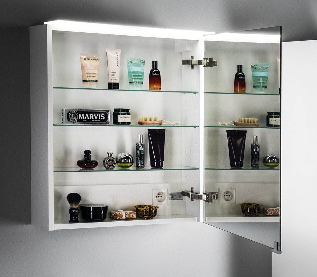 Sapho LINEX galerka s LED osvětlením, 60x70x15cm, levá/pravá, dub stříbrný LX060-0011