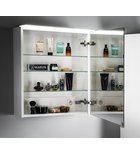 Photo: LINEX Spiegelschrank mit LED Beleuchtung, 60x70x15cm, links/rechts, Kiefer Rustikal