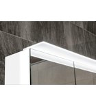 Photo: LINEX Spiegelschrank mit LED Beleuchtung, 80x70x15cm, Silbereiche