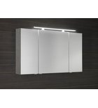 Photo: MIRRÓ mirror cabinet incl. LED light, 3x doors, 120x70x16cm, silver oak