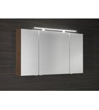 Photo: MIRRÓ mirror cabinet incl. LED light, 3x doors, 120x70x16cm, Pine Rustic